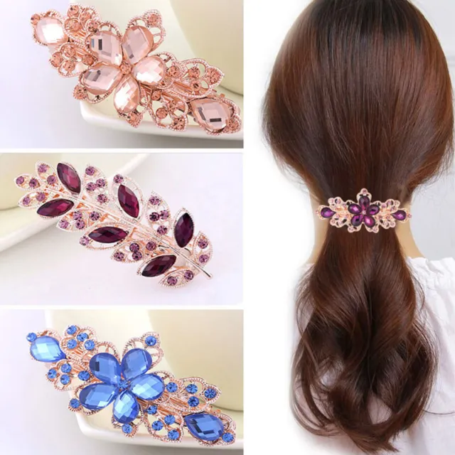 Fashion Crystal Hairpins Women Sequin Rose Hair Clips Barrettes Accessories Girl