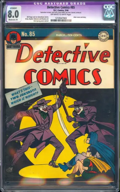 Detective Comics #85 CGC 8.0 (1944)  Classic  Golden Age Joker Cover!L@@K!