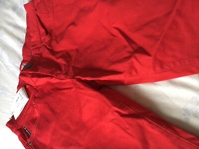 Boys Age 13 Armani Junior  Red Jean Cotton Shorts Tagged 100% Authentic