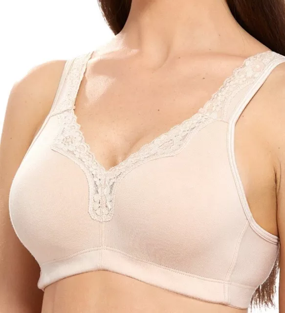 Women's Wire Free Unlined Plus Size Full Coverage Bra Cotton Comfort Sleep