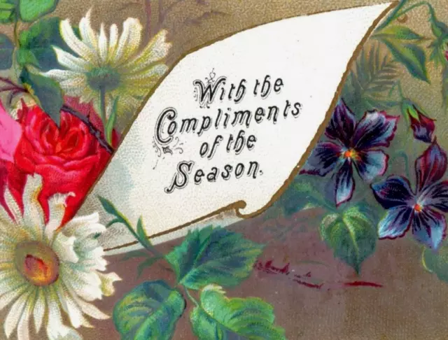 1880s Victorian Christmas Compliments Of The Season Card P139