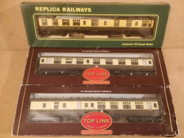 Rake of 3 Hornby/Bachmann BR western region mk1 - 00 gauge coaches - China Made