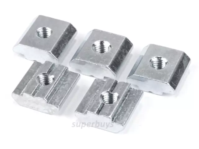 5pcs 16mm x 16mm M5 Sliding T-Nut V-Slot Block Metric Rails Carbon Steel Block