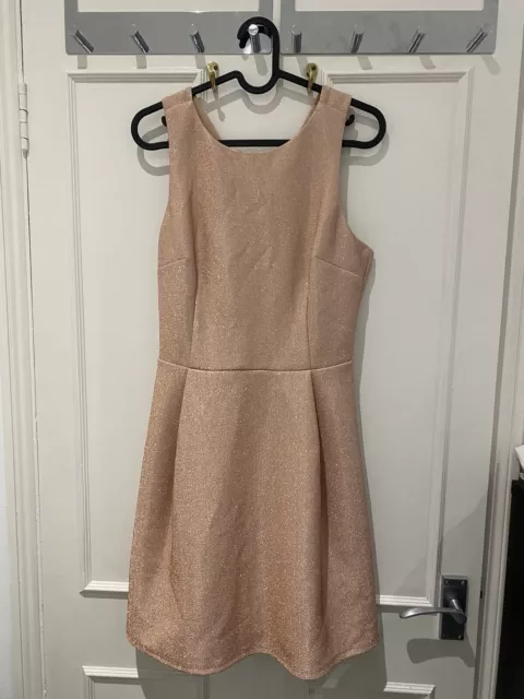 Oasis Dusty Pink/Champagne Sparkling Cocktail Dress Size S
