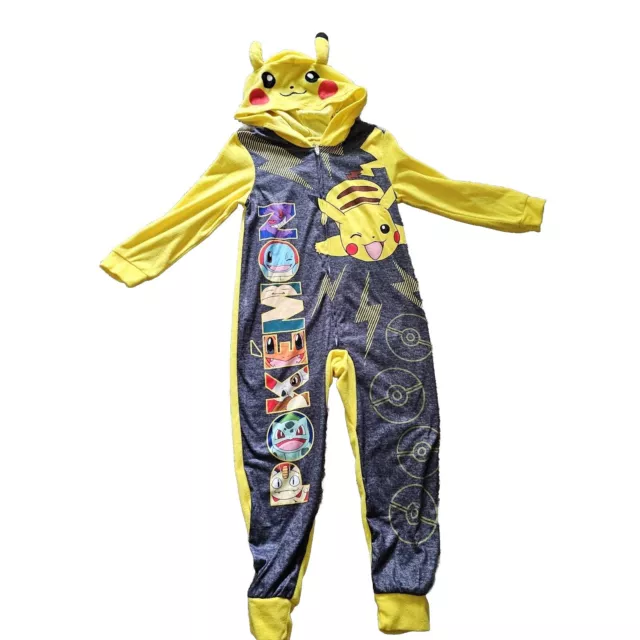Pokemon Pikachu One-Piece Zip Fleece Sleeper Pajama Union YOUTH BOY Small 6