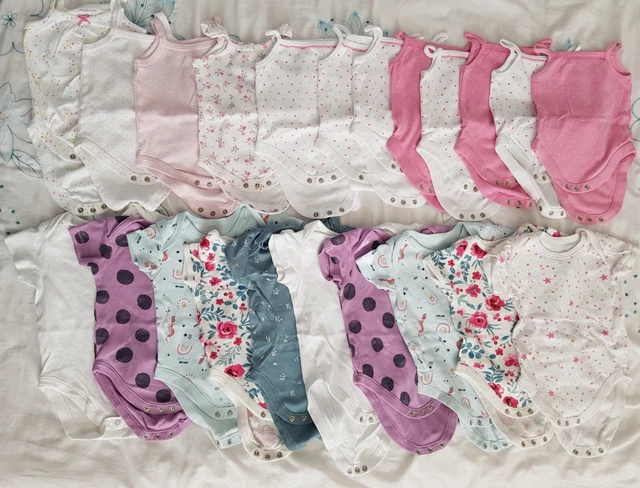 Baby Girls Clothes Bundle Age 6-9 Months x22 Pieces Bodysuit Vests