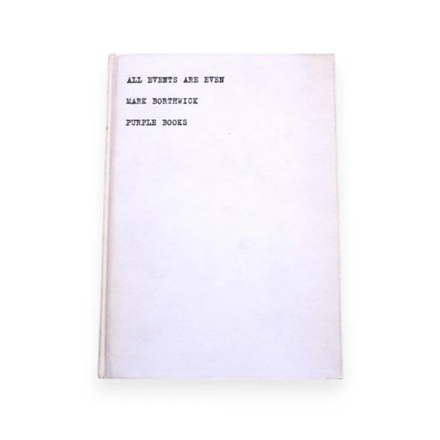 MARK BORTHWICK ALL EVENTS ARE EVEN PURPLE BOOKS Photo Book $289.00