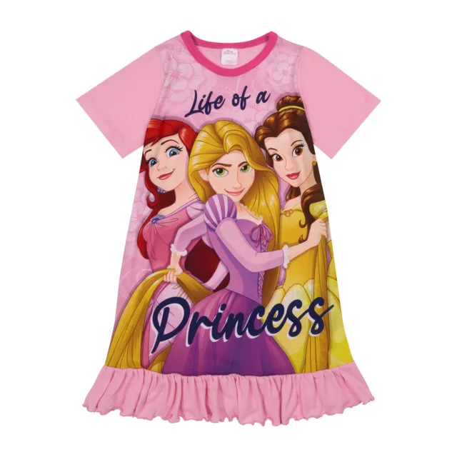 Disney Princess Girls Nightdress, Belle Rapunzel and Ariel Nightie, Ages 3 to 8