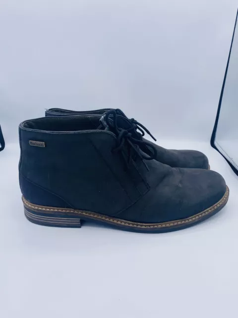 MENS BARBOUR CHUKKA Boots Black/ Navy Leather Size UK10 VGC £59.99 ...
