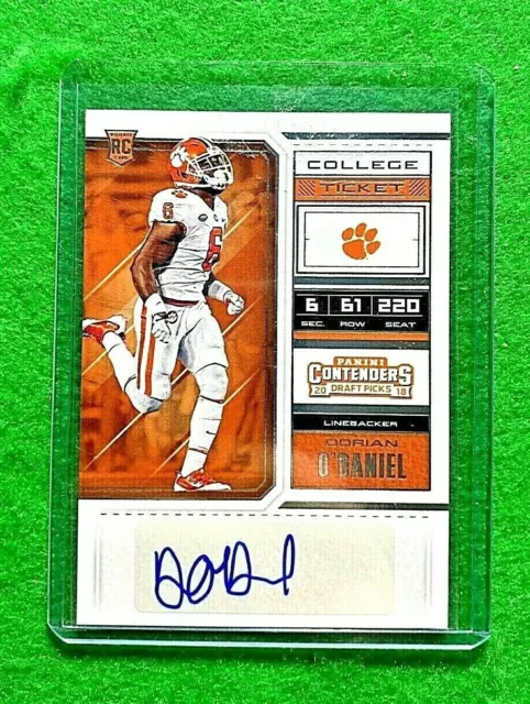 Dorian O'daniel Auto Rookie Ticket Chiefs 2018 Contenders Draft Picks Football