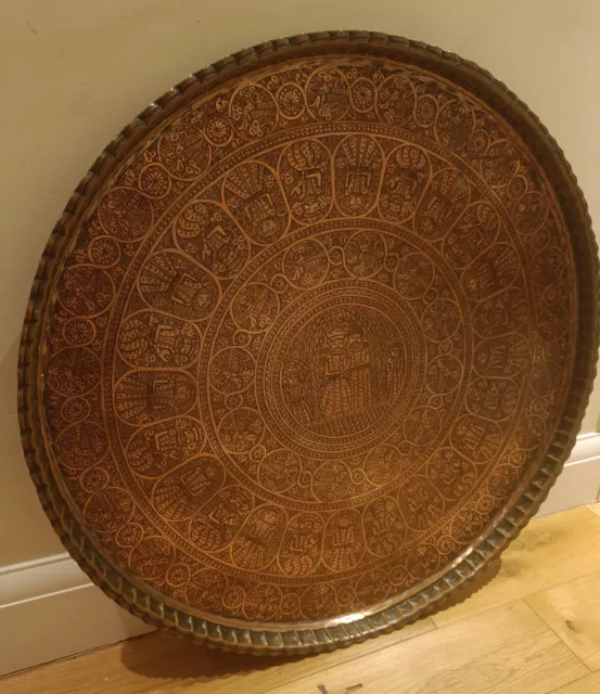 Antique Persian Middle East Islamic Copper Tray