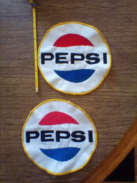 Vintage Pepsi Cola Cloth Patch Embroidered Shirt Uniform Large 6.5" Bottlecap