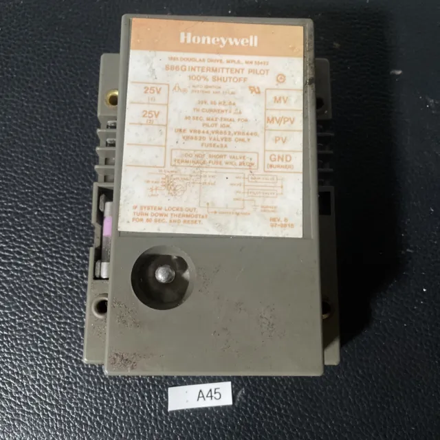Honeywell S86G Intermittent Gas Control Spark Ignition Module S86G1008 25V