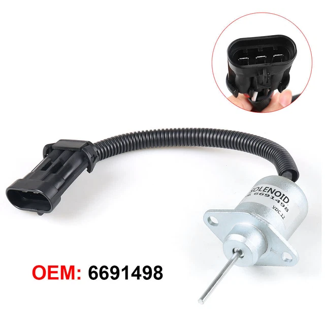 Fuel Shut Off Solenoid 6691498 For Bobcat S150 S175 S185 S450 S530 T180 T190