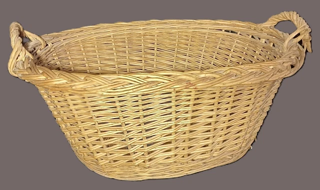 Corbeille linge osier d'occasion - Décoration