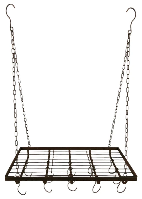 Cocina corona tira de gancho hierro estilo antiguo 88cm marrón