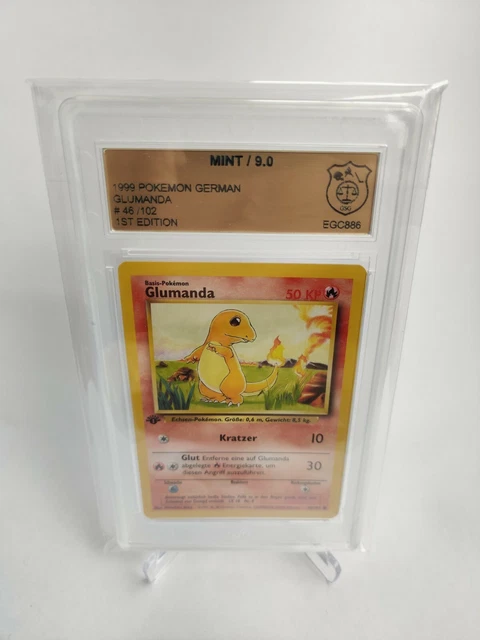 Pokemon Glumanda Charmander 1999 Base Set 1st Edition Mint GSG 9,0 wie PSA