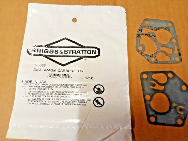 3 X Membrana/guarnizione Carburatore Briggs And Stratton 795083 - Foto 3