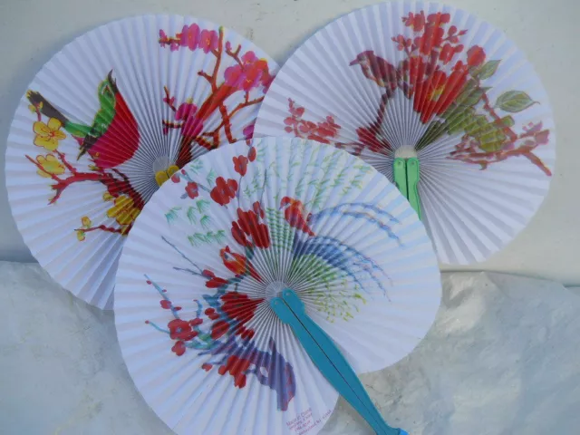 Birds Flowers 3 PC Oriental Folding Traveling Hand FAN Set ,Fan179