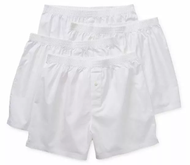 Stafford 4-Pack Men's 100% Cotton Woven Boxers White