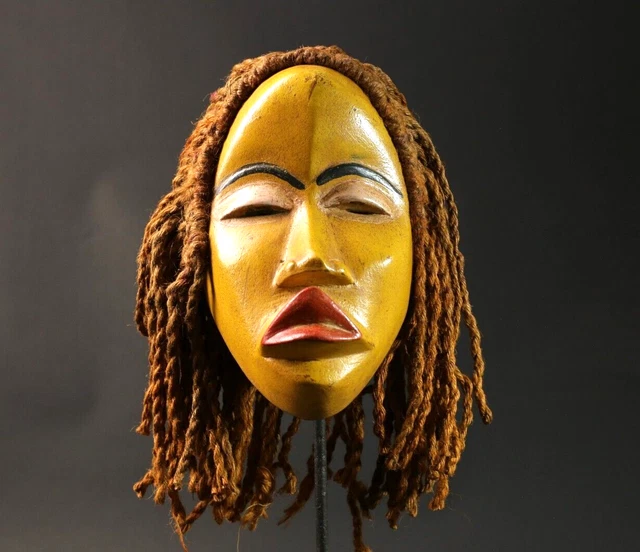 Cuillère Statue Dan Art Tribal Africain - Masque Côte D'Ivoire Début XXe