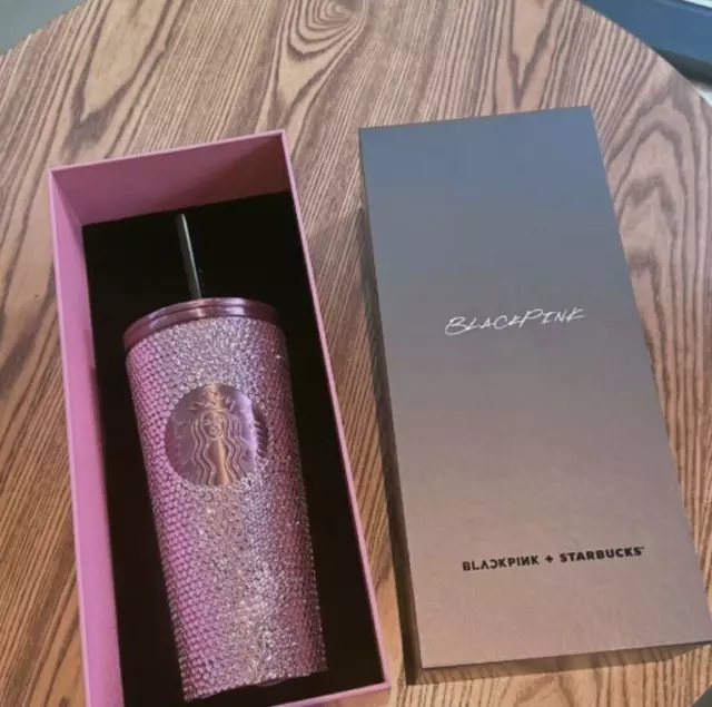 Starbucks 2023 New Korea SS Blackpink Tumbler Rhinestone Cold Cup 16oz +Gift Box