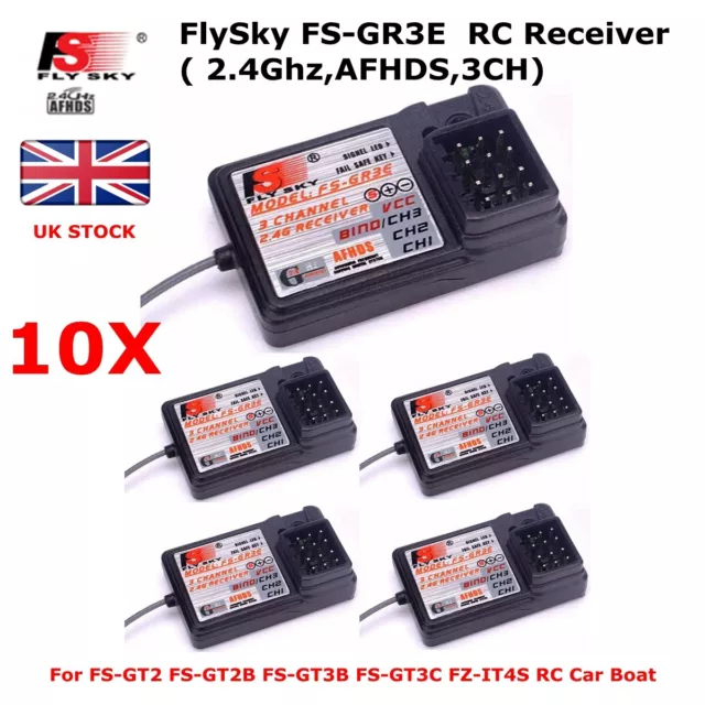 1/2/5/10 Flysky FS-GR3E AFHDS 3CH Receiver For FS-GT2 GT2B GT3B GT3C RC Car Boat