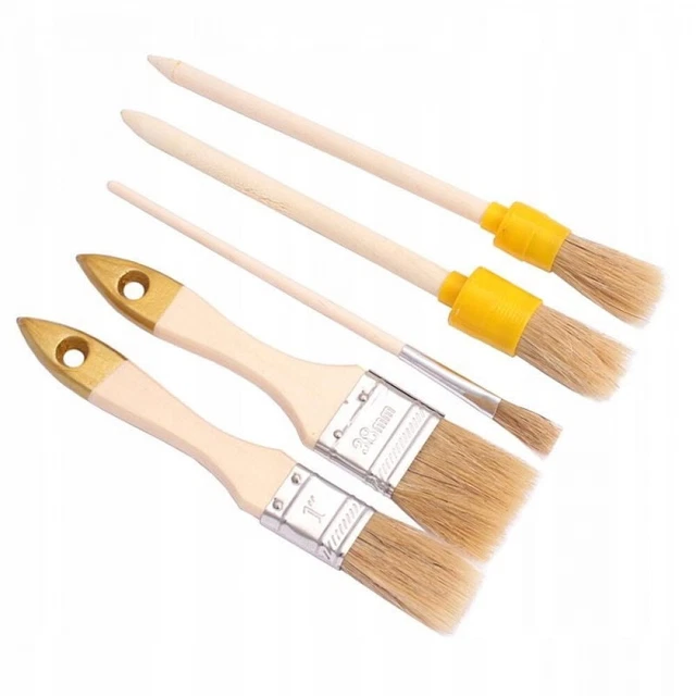 Set di Pennelli per Pittura 5 Pezzi Tondi Piatti di Diverse Misure per Hobbysti