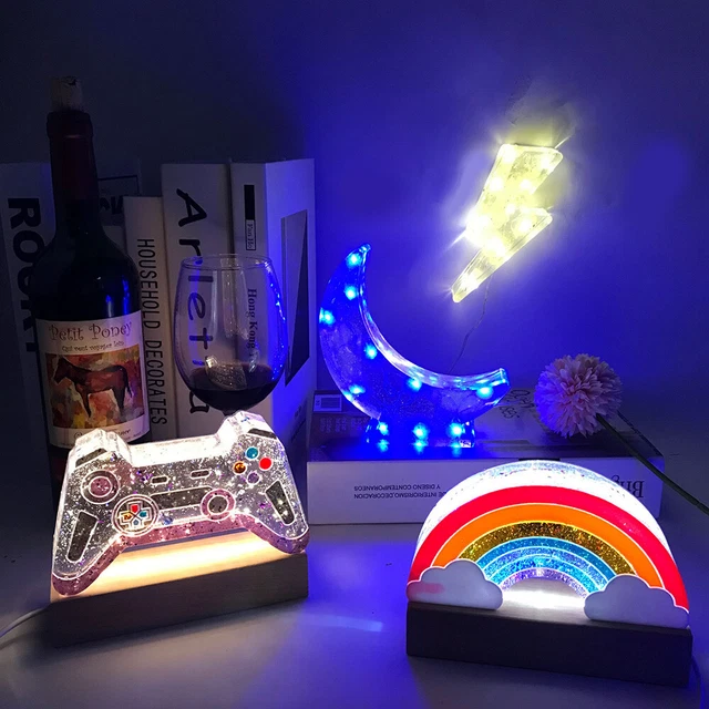1Stk Blitzschlag Regenbogen Coud Mond Silikon Schimmel Form Desktop Dekor DIY
