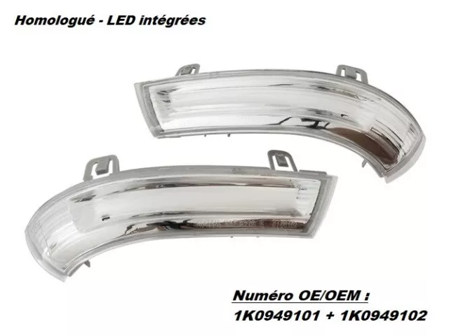 Paire Clignotants de Rétroviseurs VW Golf 5 03-09 Plus Passat B6 Jetta III LED !