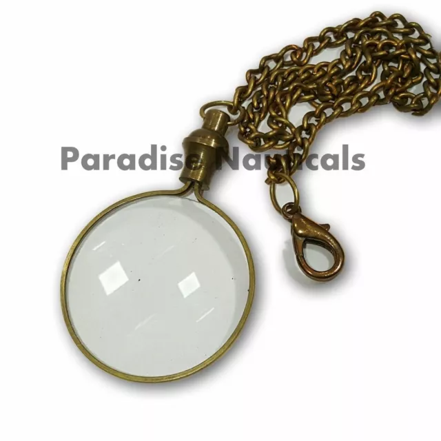 Halloween 2" Monocle Magnifying Glass Necklace Chain Reading Magnifier gift