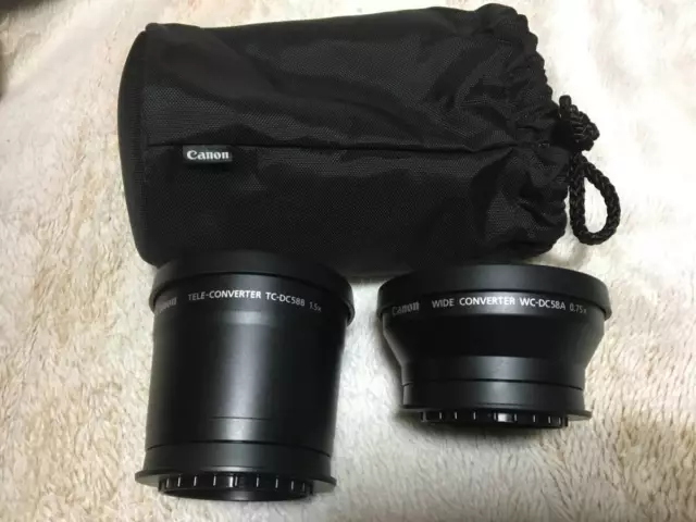 Canon Genuine Lens Wide Wc-Dc58A And Tele Tc-Dc588 With Powershot S5 Is