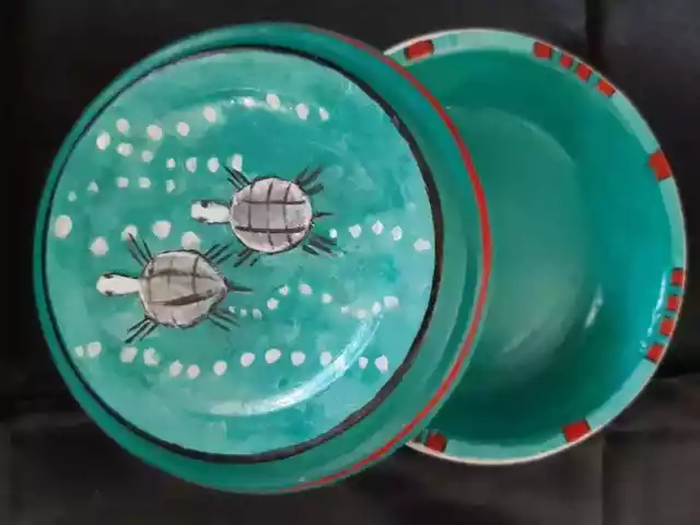 Hand Painted Turtles Terracotta Smudge Dish Trinkets Crystals