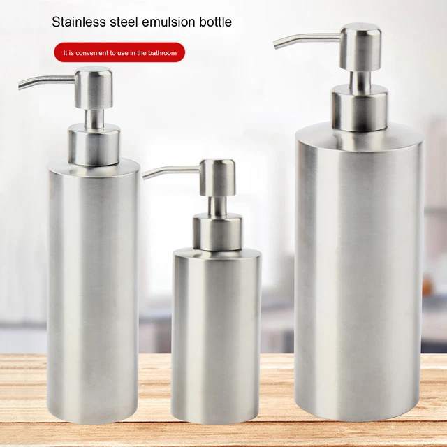 304 Stainless Steel Bathroom Sink Hand Pump Washing Up Liquid Soap Dispenser