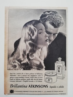 Clipping Pubblicità Advertising 1954 Brillantina ATKINSONS Liquida o Solida 