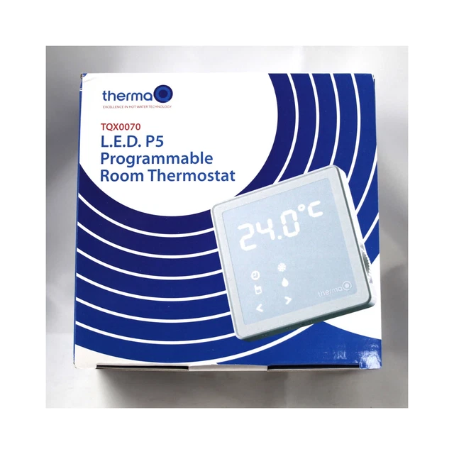 THERMAQ LED P5 TQX0070 5 Series Programmable Room Thermostat ESRTP5 ...