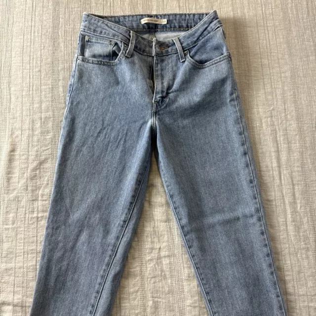 Levi Strauss 721 High Rise Skinny Ankle Leg Jeans Women's Size 26x32 Light Blue 2