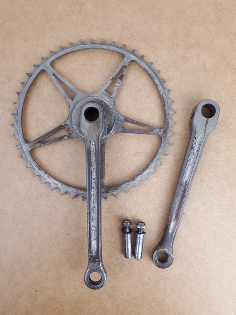 SOLIDA PEDALIER ANCIEN ACIER VELO COURSE ROAD BICYCLE CRANKSET 170 47 50