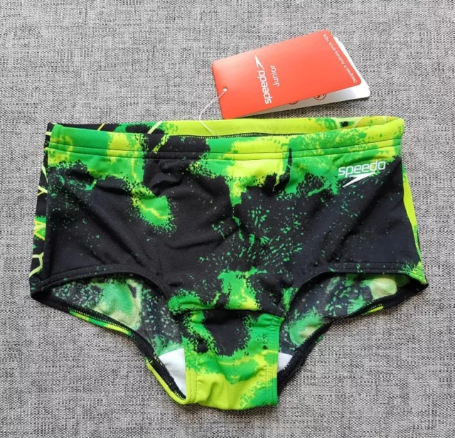 SPEEDO Boys Satellite Swimming Trunk Size 12 Green Endurance+ Brand NEW tags