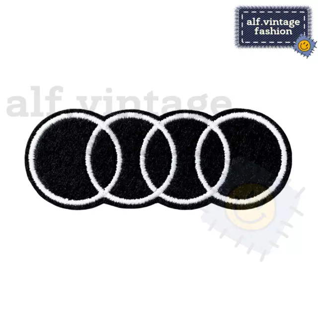 Audi Vier Ringe Deutsch German Auto Car Racing Patch Bügelbild Aufnäher Flicken