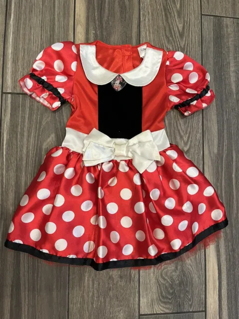 Disney Minnie Mouse Red White Black Costume Dress Child Size Small 2-3T