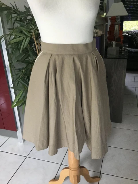 Jupe Paul & Joe Sister Taille 36 - Couleur Beige/marron - Style évasé - Occasion Impeccable