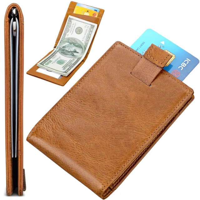 Money Clip Wallet Mens Wallet Slim Front Pocket RFID Blocking Credit Card Holder