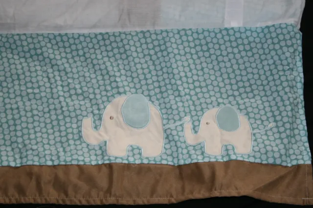 Sumersault Elephant Crib Dust Ruffle Crib Skirt baby boy nursery new w/o pkg