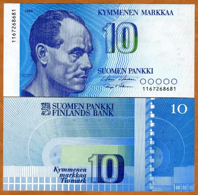 Finland, 10 Markkaa, 1986,  P-113, pre-Euro, UNC