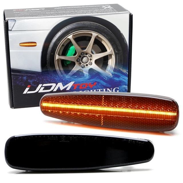 JDM Smoke Amber Full LED Strip Front Side Marker For Nissan Silvia S14 G2 240SX JDM Smoke Amber Full LED Strip Front Side Marker For Nissan Silvia S14 G2 240SX