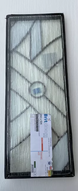 Double Glazed Panel,525x204mm, 4mm Low E toughened leaded Cotswold, 16mm Black S