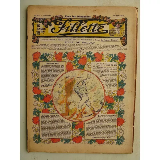 FILLETTE (SPE) N°576 (23 mars 1919) Fille de soldat (André Galland - Paul Dar...