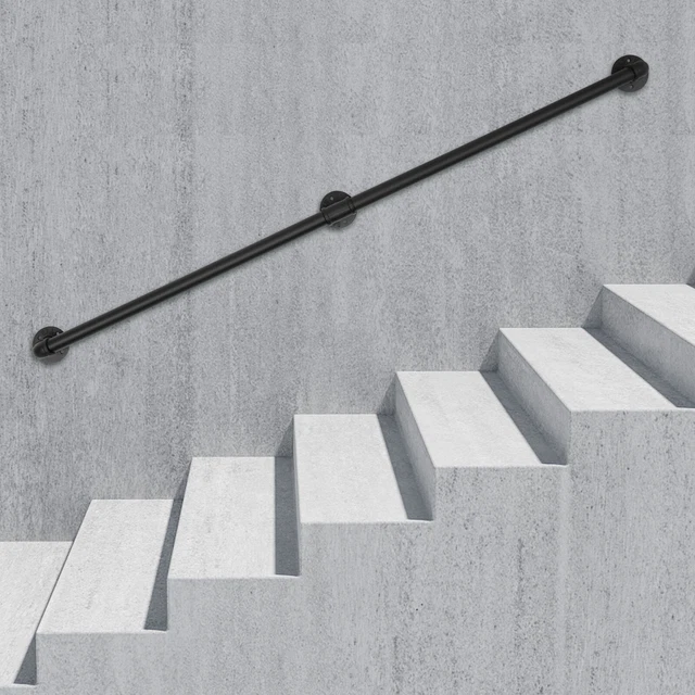 WALLMOUNTED 5FT HANDRAIL Stairs Metal Railing Indoor Outdoor Wall