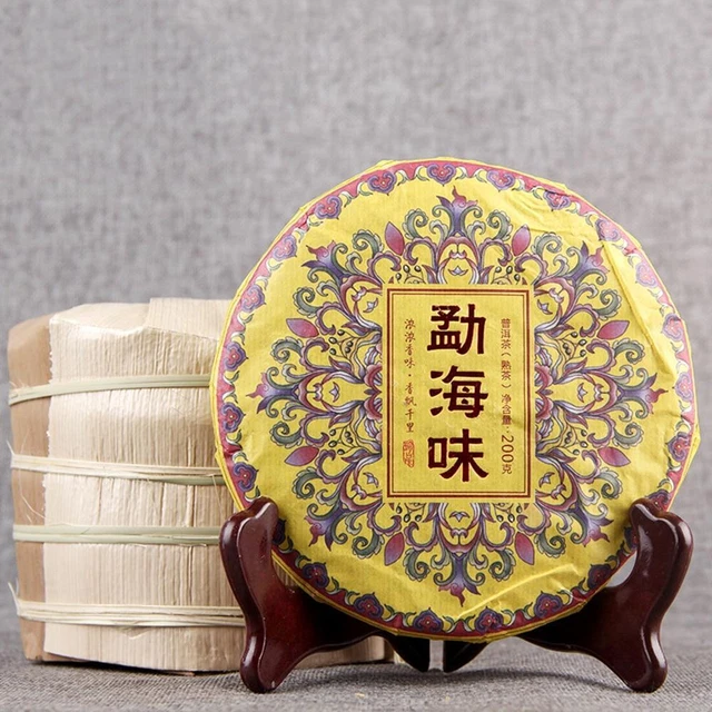 200g Yunnan Menghai Scent of Time Ripe Pu Er Tea The Fragrance of Qi Zi Bing